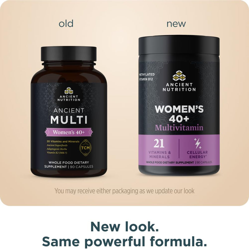 Ancient Nutrition Methylated Multivitamin for Women 40+ | Multi Vitamin & Immune Support with Vitamin D, C, Magnesium, Methylated Vitamin B, Stress, Sleep Support, Bone Health, 90 Ct Women's 90 count