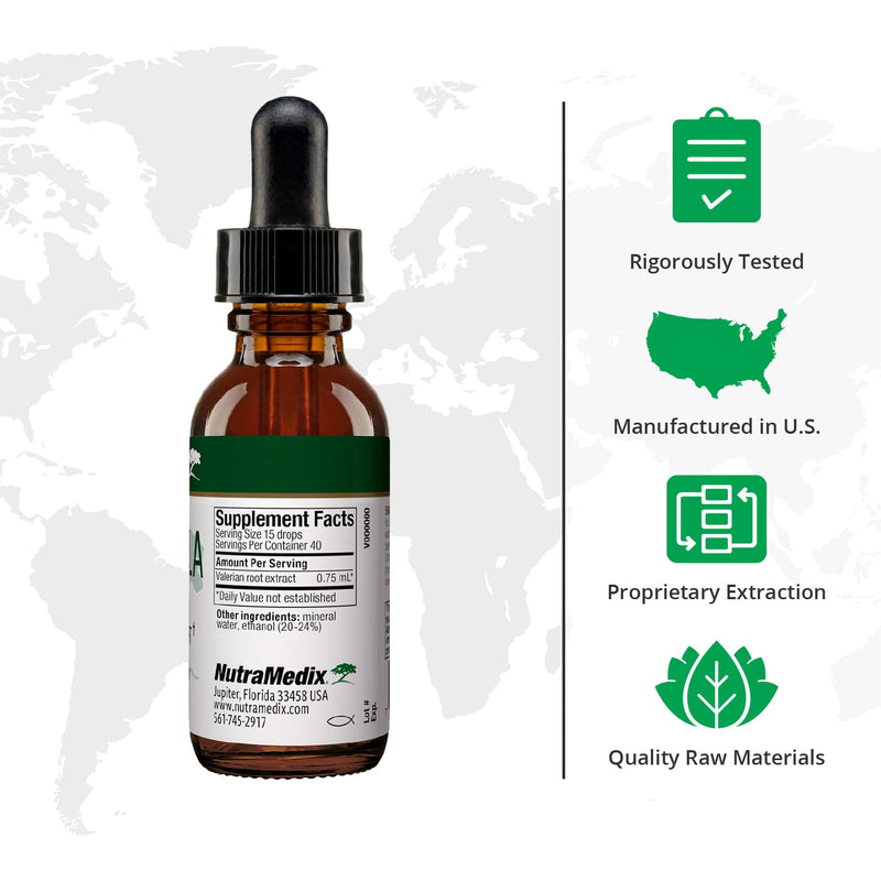 NutraMedix Amantilla Tincture - Valerian Root Extract for Stress Support - Promote Overall Sense of Calm with Valerian Root - Vegan Supplement for Enhanced Slumber (1oz / 30ml) - BeesActive Australia