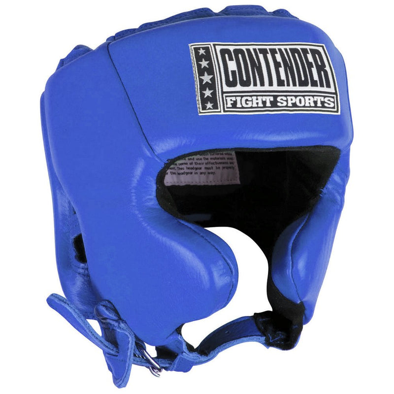 Contender Fight Sports Competition Boxing Muay Thai MMA Sparring Head Protection Headgear with Cheeks Medium Blue - BeesActive Australia