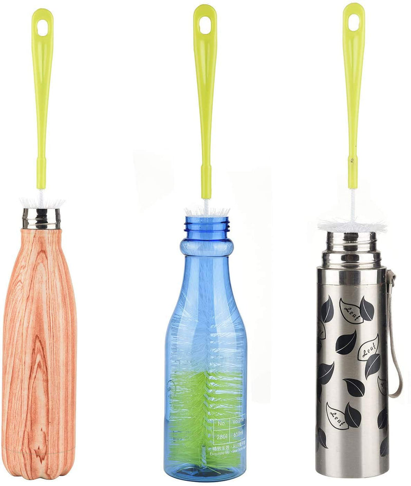 ALINK 16” Long Bottle Brush Cleaner for Washing Wine/Beer/Sport well/Thermos/Glass and Long Narrow Neck Sport Bottles Light Green - BeesActive Australia