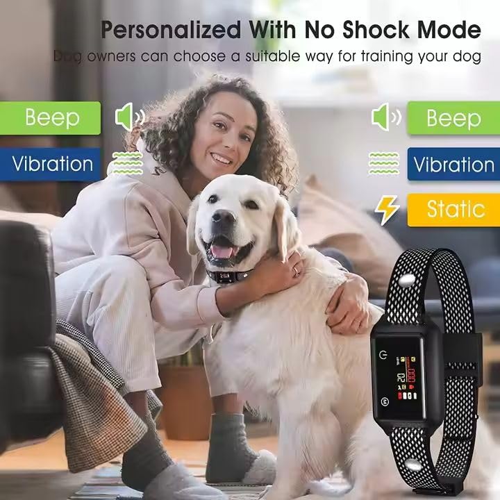 New Waterproof Rechargeable Vibration Small Dog Bark Collar with Sound/Beep/Shock | Dog Shock Anti Bark Control Collar Adjustable for All Small Size Dog 15-120lbs - BeesActive Australia