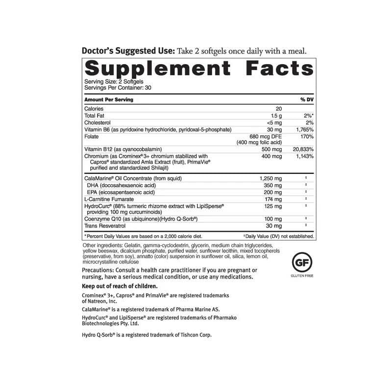 Dr. Sinatra Omega Q Plus MAX with Omega 3, CoQ10, Resveratrol & Turmeric | 60ct | Advanced Heart Health and Healthy Aging Support 60 Count (Pack of 1)