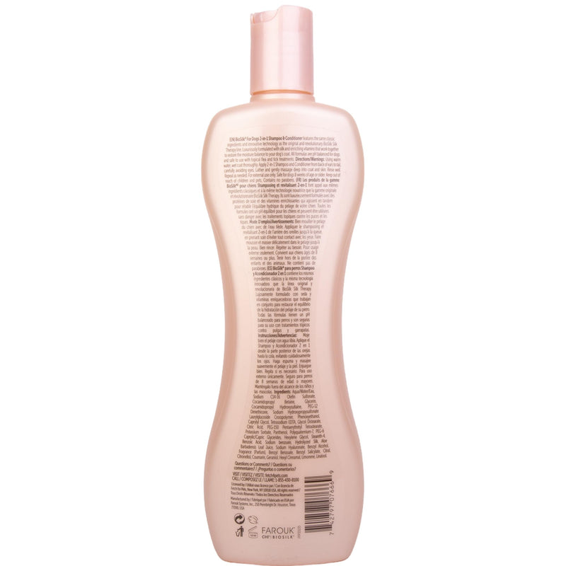 BioSilk for Dogs Silk Therapy Irresistible 2-in-1 Shampoo and Conditioner, Scented, Jasmine and Honey Scent, Paraben Free, Made in The USA, 12 Fl Ounces Shampoo & Conditioner 12 Fl Oz (Pack of 1) - PawsPlanet Australia