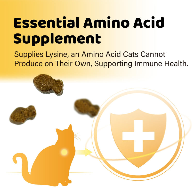 iPaw L-Lysine Chews for Cats, Daily Immune and Respiratory Support for Cats, Lysine Treats Supplement, Made in USA, Chicken Liver Flavor (70 Chews) 1 Jar