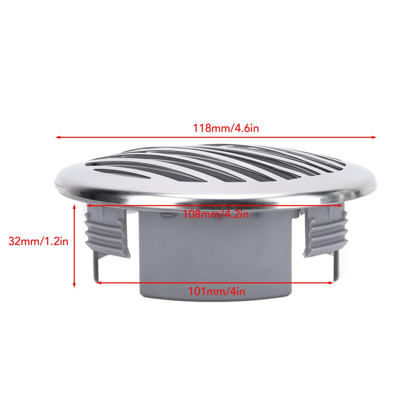Srliya 4PCS 4 Inch Marine Airflow Vent Cover, 316 Stainless Steel Decorative Vent Grille for Boat RV Yacht Sailboat - BeesActive Australia