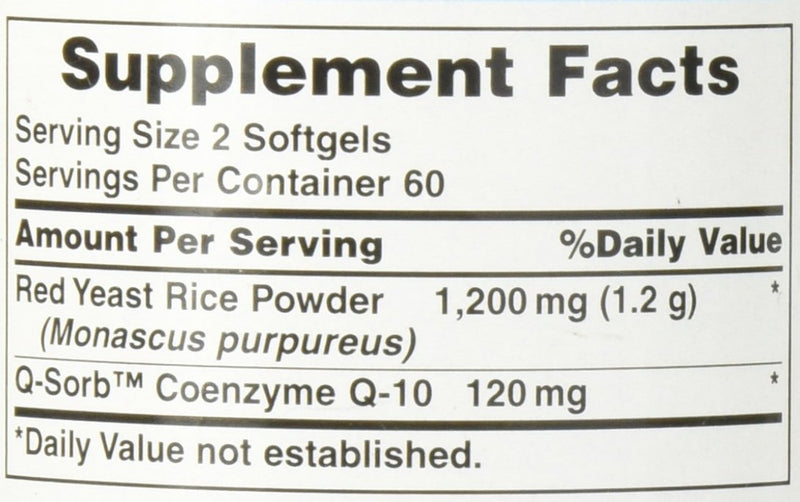 Puritan's Pride Q-Sorb™ Coenzyme CoQ10 Dietary Supplement for Heart Health, Oral Gum Health & Healthy Aging Support, Plus Red Yeast Rice for Improved Digestion, 120 Rapid Release Softgels,(Pack of 2) 120 Count (Pack of 2)