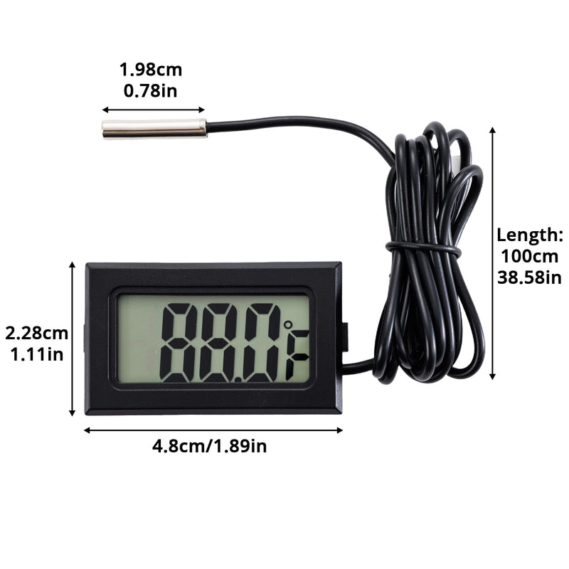 20 Pieces of Digital LCD Thermometers, Temperature Digital LCD Refrigerator Thermometers, Water Temperature, with Probes, in Fahrenheit. - BeesActive Australia