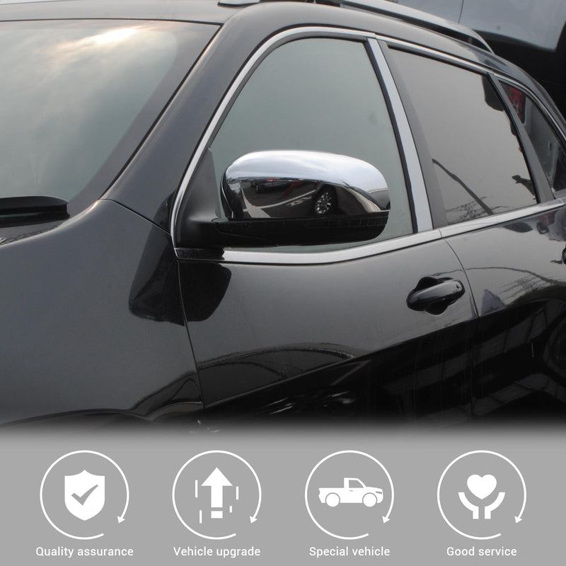 Jimen Compatible with Jeep Cherokee 2014-2023 / Jeep Compass 2017-2023, Side Door Rearview Mirror Cover Trim (Chrome) Chrome - BeesActive Australia