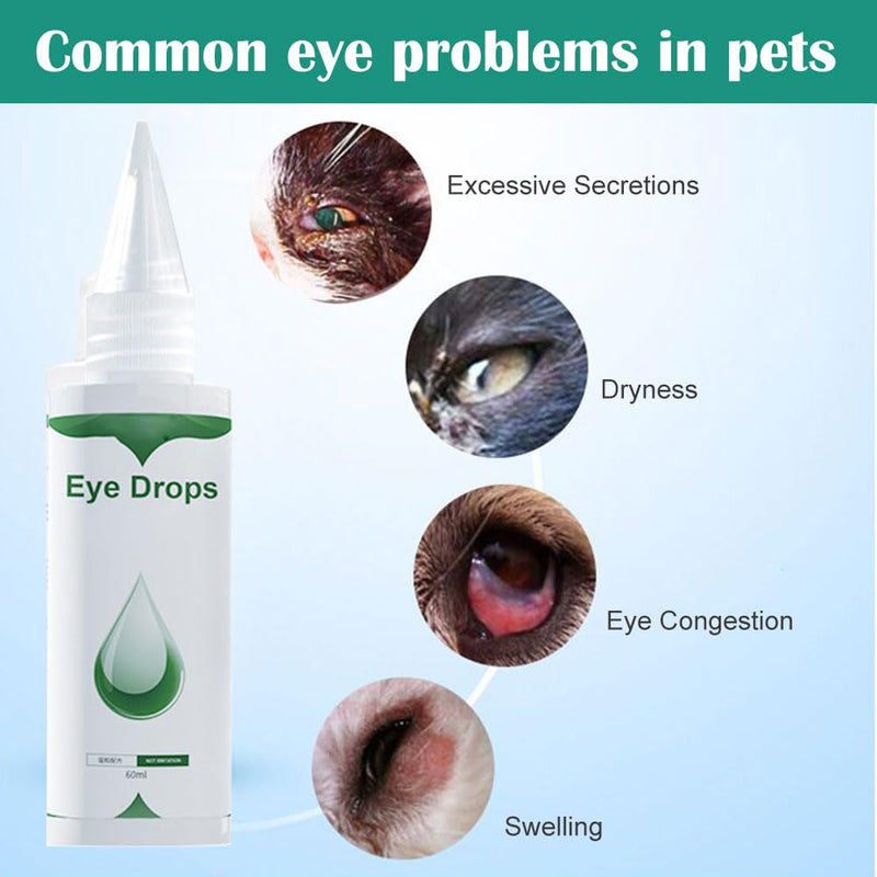 Dog Eye Drops 60ml, Eye Drops for Dogs and Cats, Daily Dog Eye Cleaner for Effective Tear Stain Remover, Relieve Pet Eye Fatigue