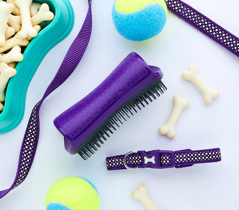 Pet Teezer, Dog Grooming Brush, Purple/Grey Purple and Gray - BeesActive Australia
