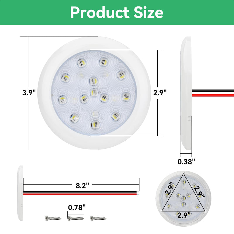 LED Boat courtesy Lights, 12V 3.9 Inch RGBW Marine Interior Lighting, IP67 Waterproof Boat Cabin Lights, Super Bright Anti-Glare Marine Deck Lighting for Pontoon Bass Sailboat