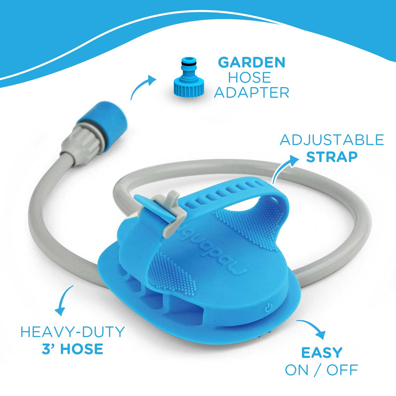 Aquapaw 5-in-1 Horse Bathing Tool & Curry Comb for Washing, Spraying, Scrubbing, Massaging & Grooming | Includes 3 Foot Garden Hose & Adapter | 1 Size Fits All - Great for Horses, Livestock & Big Dogs - BeesActive Australia