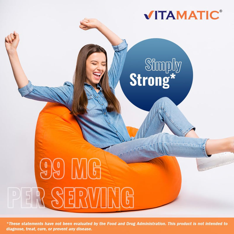 Vitamatic Potassium 99mg ‚Äì 250 Tablets ‚Äì Potassium Chloride for Muscle, Heart & Nerve Function ‚Äì Electrolyte Support ‚Äì Non-GMO, Gluten-Free