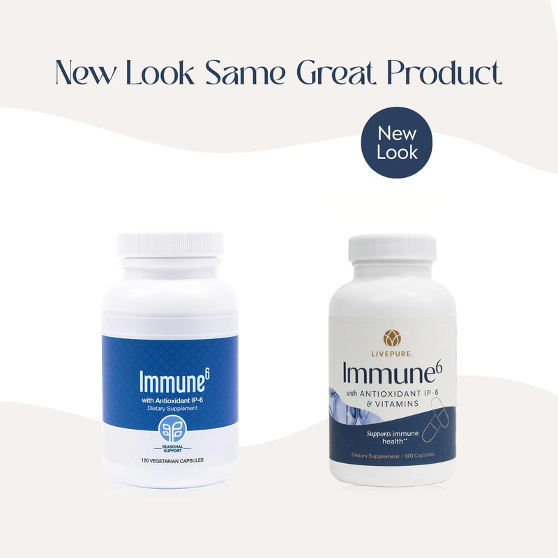 PURE Immune6 - Immune Support Supplement with Antioxidant Inositol Hexaphosphate IP6, Selenium Supplement + Vitamin C and D3 - Boost Immunity with Our Multi Vitamin - 120 Capsules