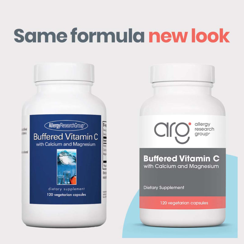 ARG Buffered Vitamin C 1000 mg, Immune Support, 120 Count | 1000 mg Buffered Vitamin C in Hypoallergenic Vegetarian Capsules for Immune Support, 60 Servings