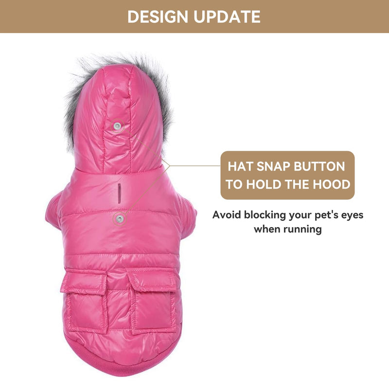 lesypet Dog Coats for Small Dogs, Dog Jacket Warm Dog Winter Coat Windproof Puffer Jacket for Puppy, Chihuahua, Pink M Medium - BeesActive Australia