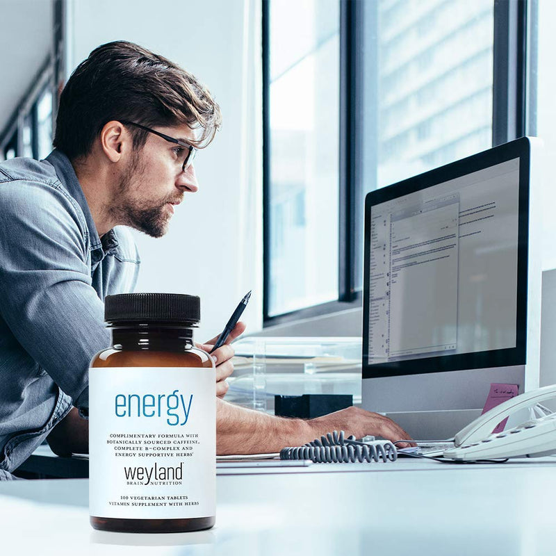 Energy | Complimentary Formula w/Botanically Sourced Caffeine | Complete B-Complex & Energy Supportive Herbs (Pack of 2) 100 Count (Pack of 2)