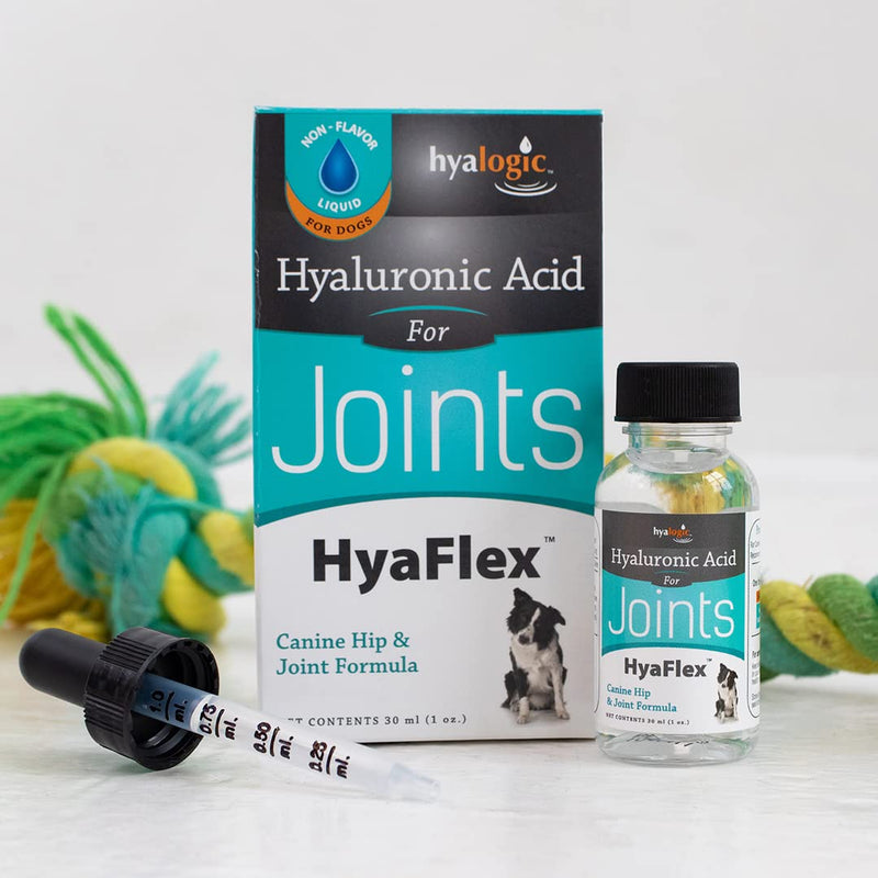 Dog Joint Supplement, Hyalogic Hyaluronic Acid Joint Supplement for Dogs, HyaFlex - 30-60 Day Supply, 1oz HA Canine Joint Support, Cartilage Supplement & Dog Coat Supplement, W/ No Fuss Liquid Dropper Standard Packaging - BeesActive Australia