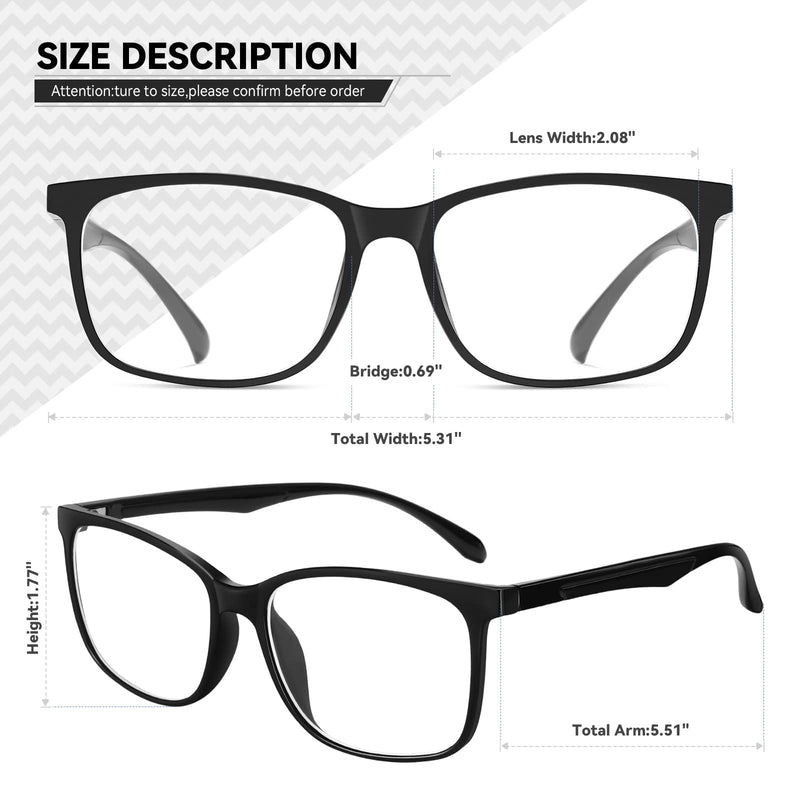 hunsquer Blue Light Glasses Men Blue Light Blocking Glasses Women Black+transparent clear - BeesActive Australia