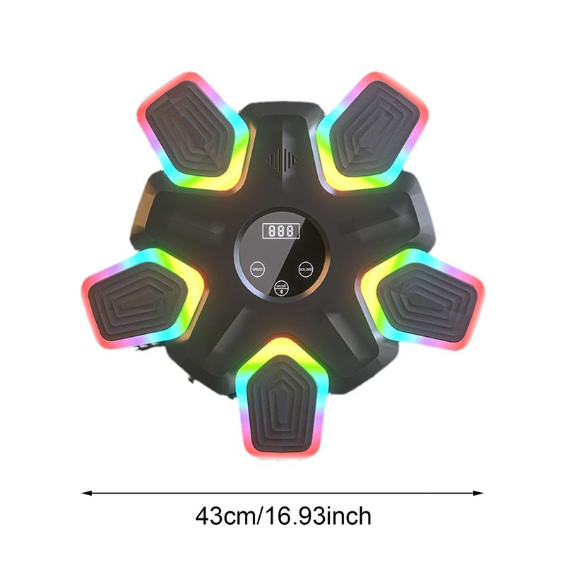 Music Punching Machine with Boxing Gloves, Music Punching Machine for Adults and Kid, Wall Mounted Colorful LED Boxing Music Workout Machine for Home and Gym, 17 Inch - BeesActive Australia