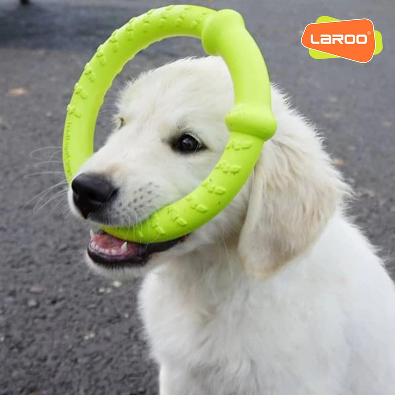 LaRoo Dog Flying Ring Toys, Floating Flying Disc ABS Durable Interactive Chew Toys for Training Outdoor Playing Puppy Medium Large Dogs (Small Green/18cm) Green-S - BeesActive Australia