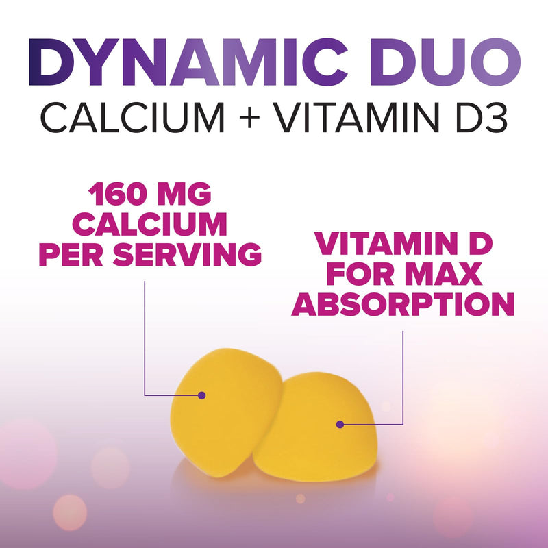 Calcium Supplement Gummies - Sugar Free Calcium Gummy with Vitamin D3 for Best Absorption - Supports Immune Health, Bones & Teeth - Nature's Calcium Chews for Women & Men, Orange Flavor - 120 Gummies 120 Count (Pack of 1)