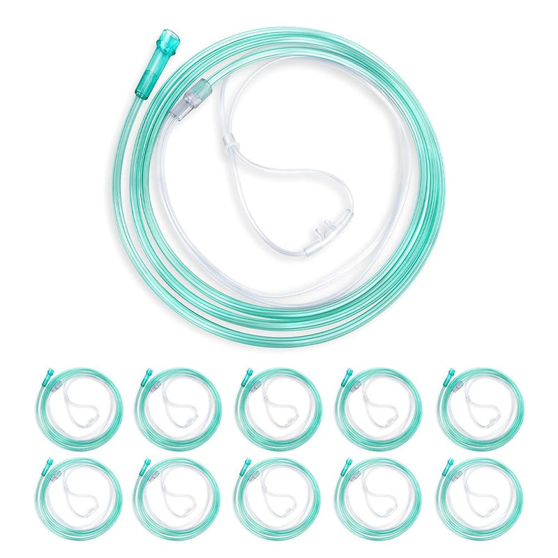 Adult Standard Nasal Cannula –10-Pack Soft Green Oxygen Tubing (7 ft) High Visibility, Kink-Resistant & Lightweight 10Pack-7Ft - BeesActive Australia