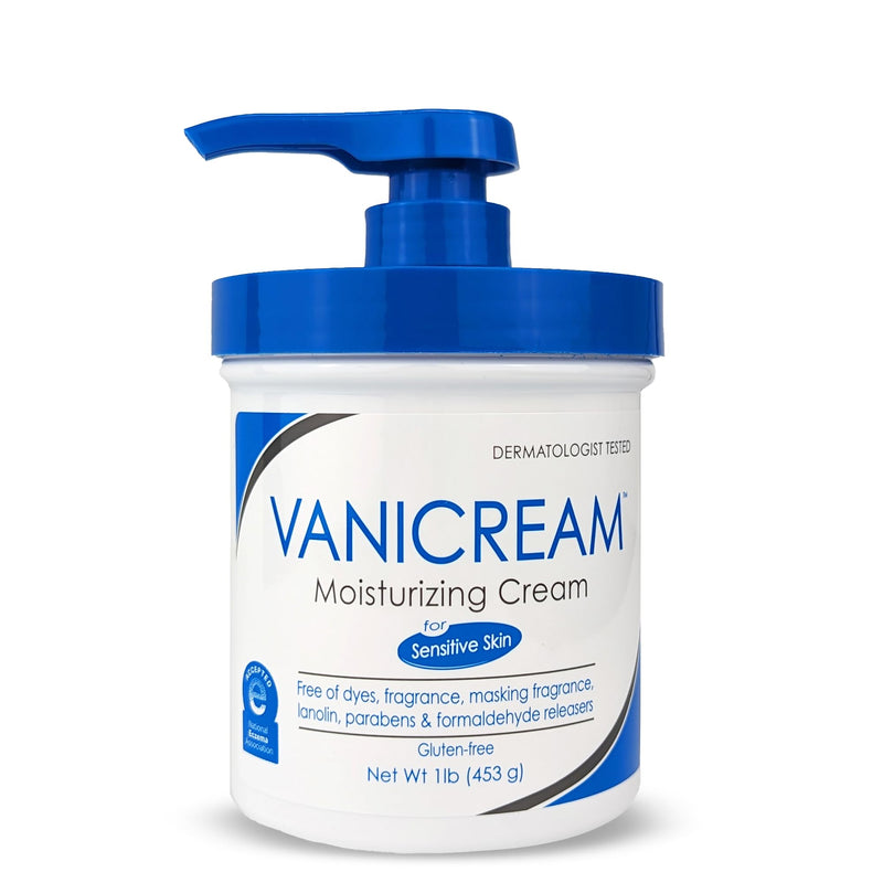 Vanicream Moisturizing Skin Cream with Pump Dispenser - 16 fl oz (1 lb) - Moisturizer Formulated Without Common Irritants for Those with Sensitive Skin 16 Fl Oz (Pack of 1) - BeesActive Australia