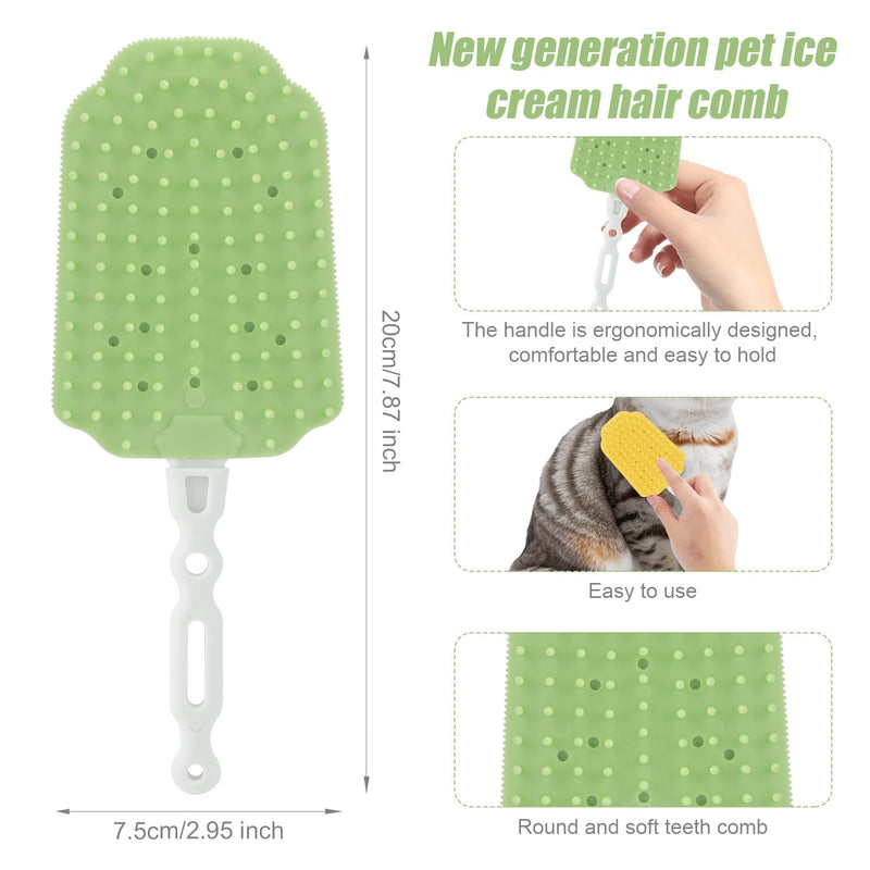 3pcs Cat Tongue Comb, Cat Grooming Brush Cat Brush for Shedding Cute Cat Tongue Brush Cat Hair Brush for Long-Haired Cats Removing Hair Hairballs (Ice Cream Colors) - BeesActive Australia
