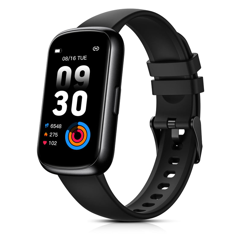 Fitness Tracker for Women Men, Smart Watch Band with 24/7 Heart Rate Blood Oxygen Sleep Monitor, Calories Step Tracker Pedometer 3ATM Waterproof Activity Tracker for Android iOS, Black