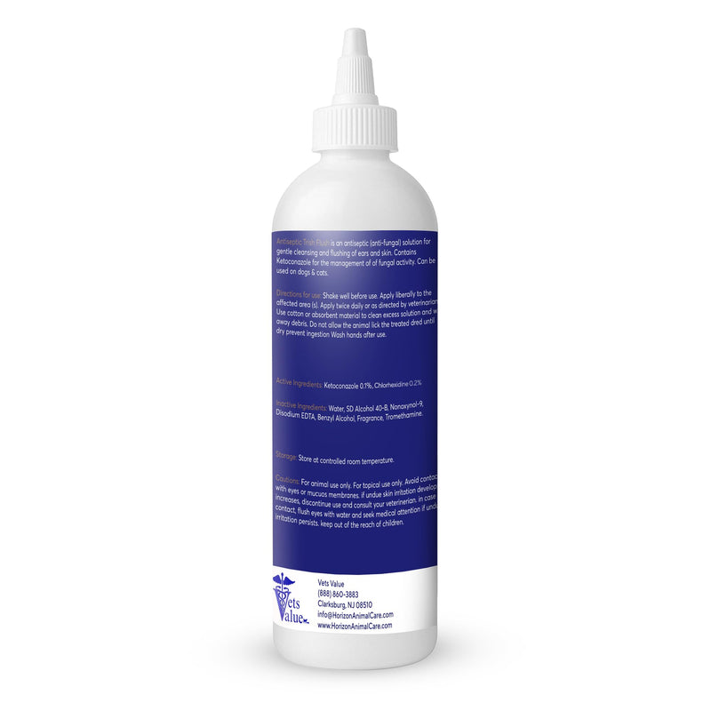 Vets Value Tris Flush Ear Cleaner for Dogs & Cats – 8oz Alcohol-Free, Non-Stinging Veterinary Ear Wash – Supports Routine Ear Hygiene, Odor Control, Gentle Formula – Made in USA Ear Flush