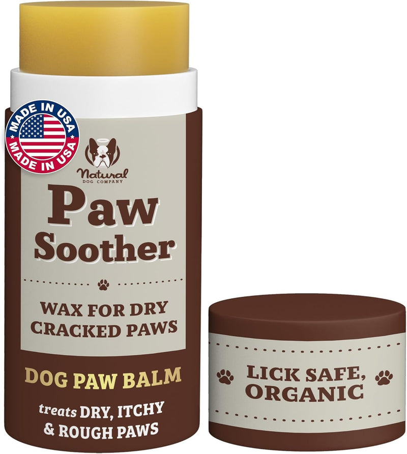 Natural Dog Company Paw Soother Balm & Wax for Dogs, Moisturizing Relief for Dry, Cracked Paws, Lick-Safe, Repairs & Heals, Protects Against Extreme Weather, Coconut Oil & Vitamin E, 2 oz Stick 2oz Stick