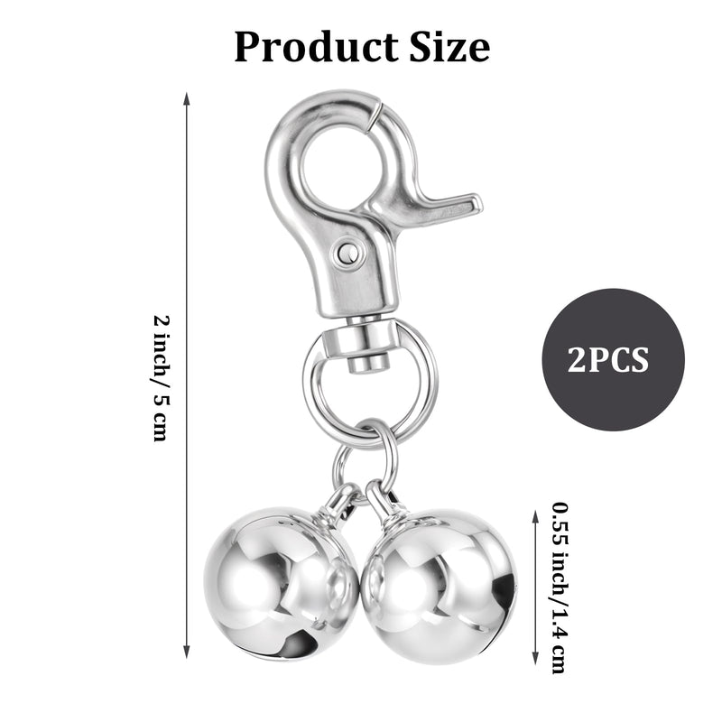 Pack of 2 Bells Pet Bells for Collars Bell for Dogs Loud Dog Bells Key Rings Dog Bells Dog Triple Bell Pendant Accessories for Dogs Cat Necklace Collar Decor - BeesActive Australia