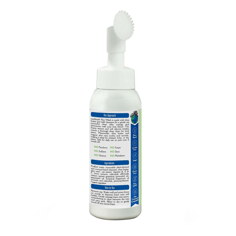 earthbath Paw Wash with Scrubber Brush - No Rinse Dog & Cat Paw Cleaner, Waterless Pet Foot Washer for Small, Medium, & Large Dogs, Helps Dry & Itchy Paws, Cruelty-Free - Avocado & Calendula, 8 fl oz