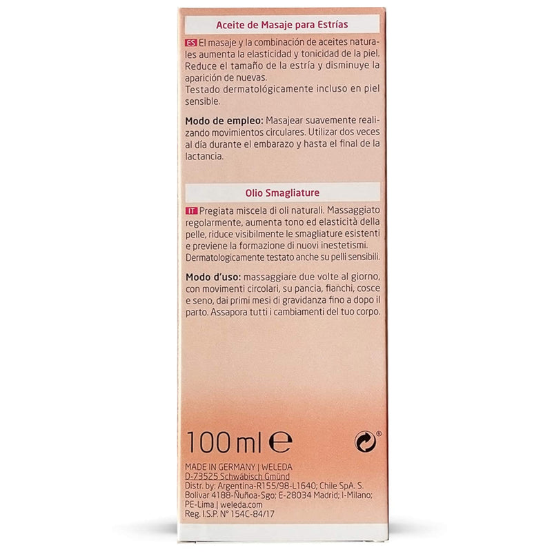 Weleda Stretch Mark Pregnancy Massage Oil, 3.4 Fluid Ounce, Plant Rich Oil with Vitamin E, Sweet Almond, Jojoba and Arnica Oils 3.4 Fl Oz (Pack of 1)