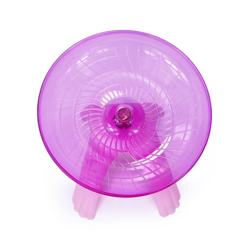 Hamster Flying Saucer Silent Running Exercise Wheel for Gerbil Rat Mouse Hedgehog Small Animals (Pink) Pink - BeesActive Australia
