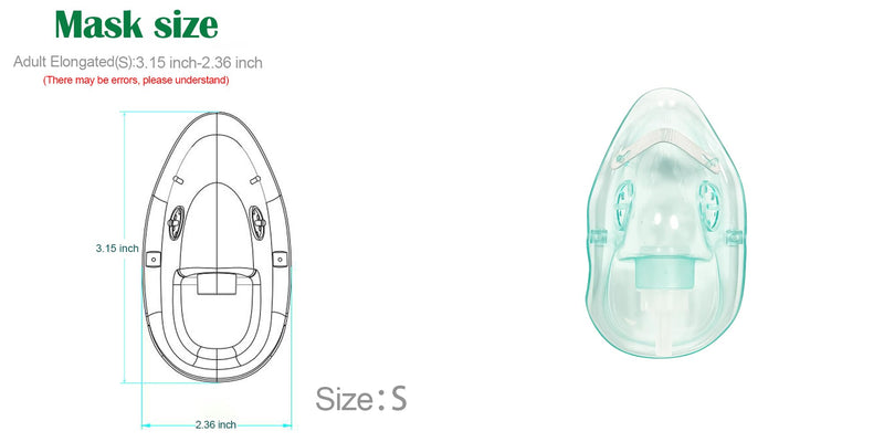 3 Pack Oxygen Mask Pediatric Standard with 6.6' Tube & Adjustable Elastic Strap - Size S S-3pcs（Child） - BeesActive Australia