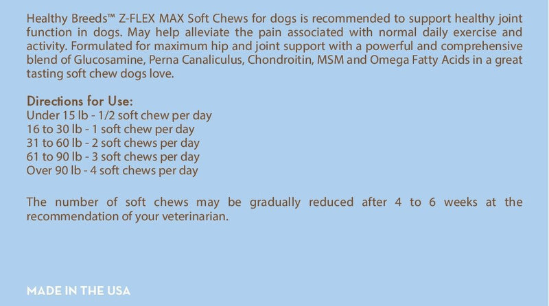 Healthy Breeds Chinese Shar Pei Z-Flex Max Hip and Joint Soft Chews 50 Count 50 Ct - BeesActive Australia