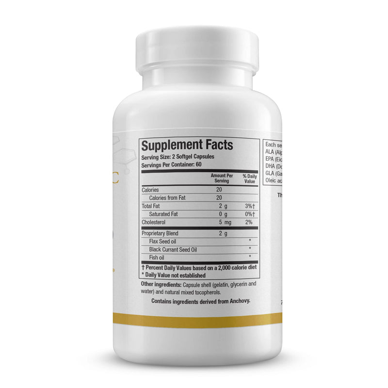 BIOTICS RESEARCH Optimal EFAs - BC, Proprietary Blend of Fish, Flaxseed and Blackcurrant Seed Oils. Balance of Omega3, 6 and 9 Fatty Acids, 120 Softgels Unflavored 120 Count (Pack of 1)