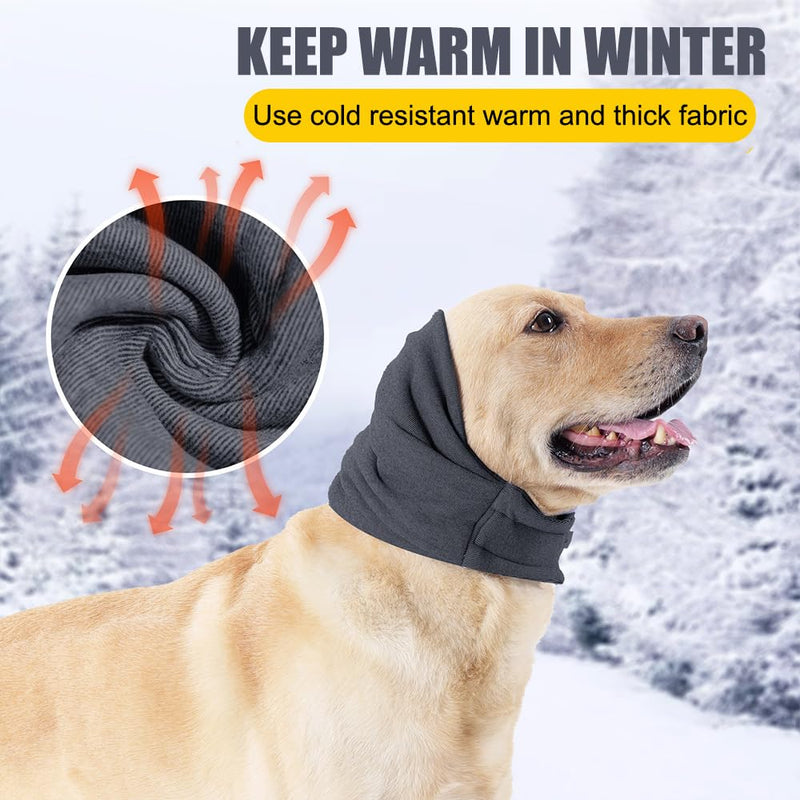 Dog Calming Hoodie Ear Wraps,Breathable Dogs Ear Protection Self-adhesive Fixing with Elastic Adjustable Buckle for Dog Calming Grooming and Force Drying Bathing Dark Gray M 35cm-48cm/13.8"-18.9"