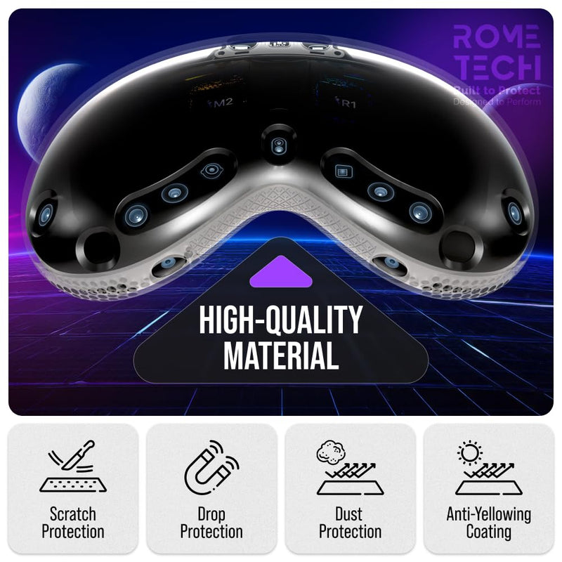Rome Tech Apple Vision Pro Case - TPU Protective VR Case - Durable VR Lens Cover Compatible with Apple Vision Pro 2024 - Clear - BeesActive Australia
