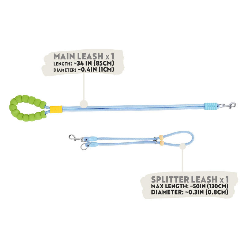Hands Free Dog Leash for Small Medium Large Dogs, Single or Double Dog Leash with Adjustable Length Split Leads and Padded Handles Summer One Dog