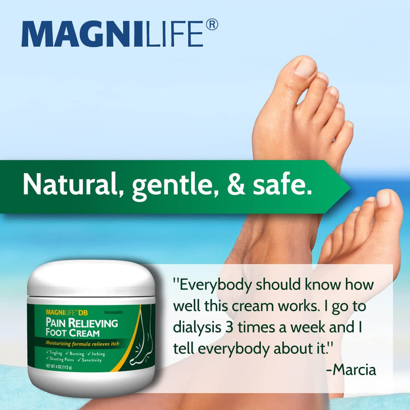 MagniLife DB Foot Cream, Calming Relief for Burning, Tingling, Shooting & Stabbing Foot Sensations - Soothes Dry, Cracked, Itchy, Sensitive Skin (4 oz Jar) 4 oz Jar - BeesActive Australia