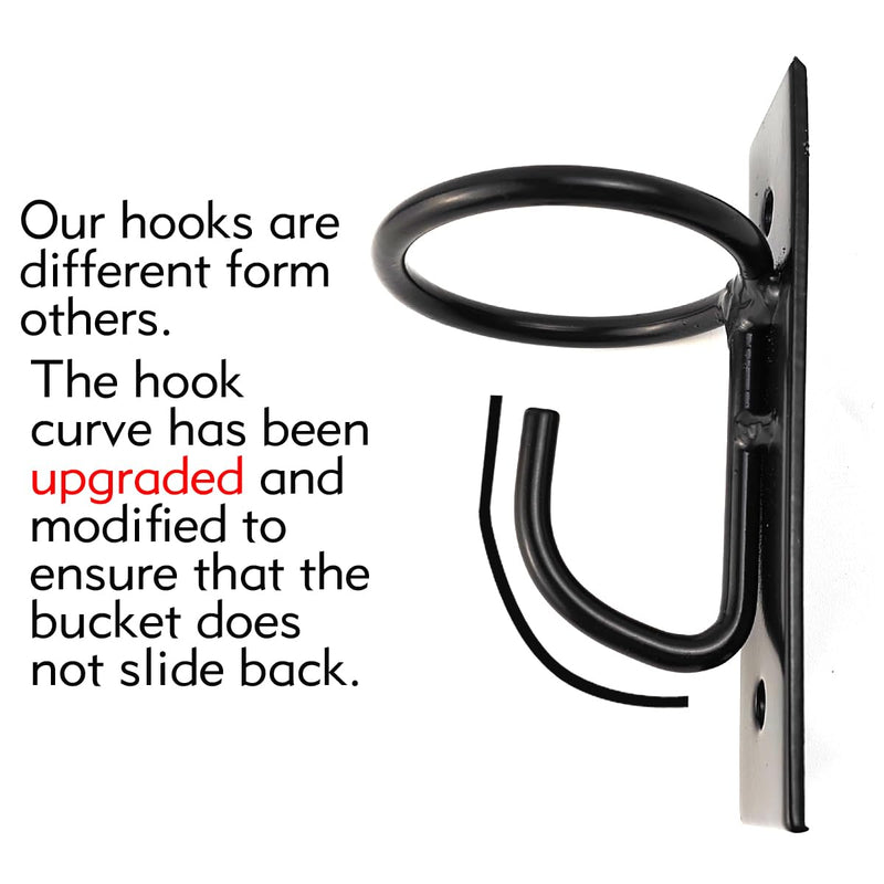 2PCS Bucket Hooks for Horses Equestrian Bucket Hook Metal Water Bucket Hangers Horse Stalls Feed Bucket Barn Farmhouse Supplies (2) 2 - BeesActive Australia
