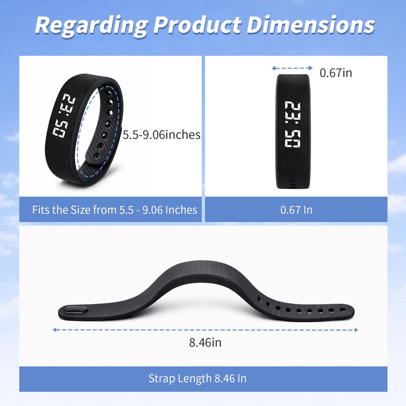 Vibrating Alarm Clock Silent Wristband for Heavy Sleepers Battery Wrist Watch Bands for Deaf Loud for Adults Wearable Bracelet Won't Wake Partner Band Vibration Wake up Extremely Deep Sleeper