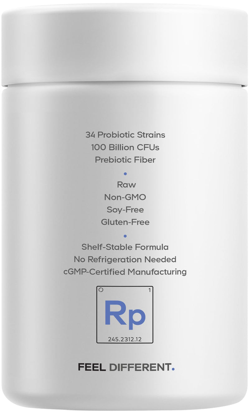 Codeage Raw Probiotic+ – 100 Billion CFU Probiotic Supplement with 34 Strains, Prebiotics & Digestive Enzymes, Wild Kefir Culture, Non-GMO – 30 Capsules