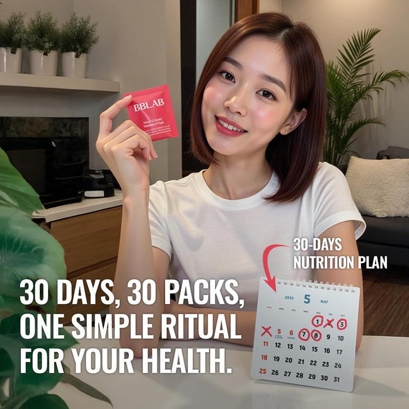 BB LAB 30 Days Miracle Beauty All-in-one Pack, Low Molecular Collagen, Elastin, Glutathione, Ceramide, Hyaluronic Acid, Multivitamins & Minerals, Calcium, Magnesium, Vitamin D