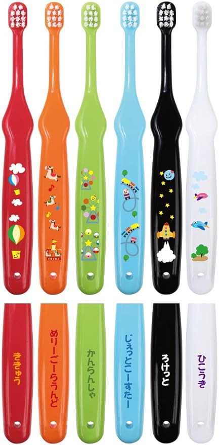 L APIS: Lapis Infant Toothbrush, Dental Recommended, Happy Colors, 6 Colors, Glue, Baby Teeth, Safe Design, Present, Educational, Baby / Baby / Adhesive Eco Packaging -  Australia