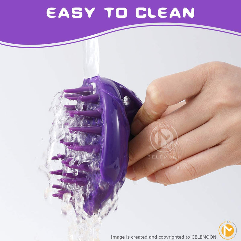 Cat Brush with Soft Rubber Pins, Washable Silicone Pet Brushes for Indoor Cats Grooming Shedding Massage Bath, No Scratching Removes Hair Mats Tangles and Loose Fur for Short to Long Haired Purple - BeesActive Australia