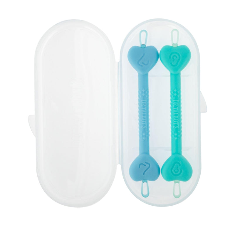 Dr. Talbot's Baby Nose and Ear Care Set - Breathe-EEZ Nasal Aspirator and Nose and Ear Cleaner Tools for Babies - Baby Registry Essentials Breathe-EEZ Aspirator + Ear & Nose Cleaner Set Blue and Aqua